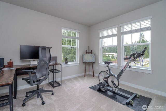 16321 SE 133rd Pl, Renton, WA 98059 - office area featuring baseboards and light carpet