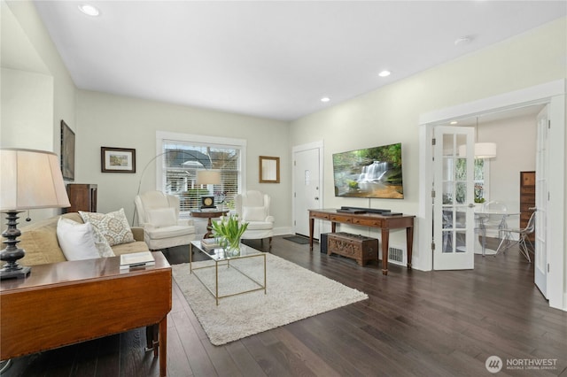 3232 37th Ave S, Seattle, WA 98144 - living room featuring dark wood finished floors and recessed lighting