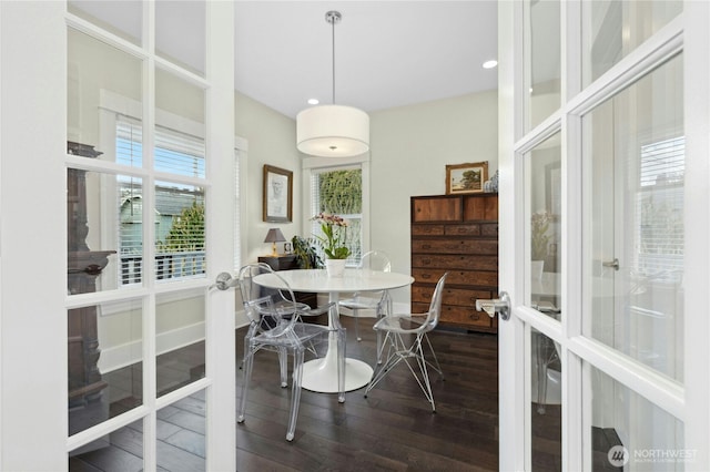 3232 37th Ave S, Seattle, WA 98144 - dining area featuring dark wood finished floors and recessed lighting