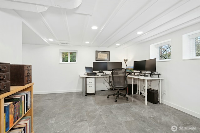 3232 37th Ave S, Seattle, WA 98144 - office area with recessed lighting and baseboards