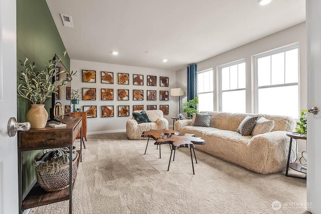 16204 SE 133rd Pl Unit 101, Renton, WA 98059 - carpeted living area featuring recessed lighting and baseboards