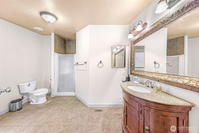 2366 Northshore Rd, Bellingham, WA 98226 - bathroom with a stall shower, vanity, and tile patterned flooring