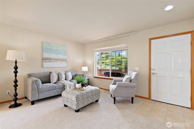 2406 119th St SW Unit D2, Everett, WA 98204 - living room featuring light carpet and recessed lighting