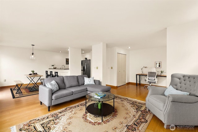 500 Aloha St Unit 202, Seattle, WA 98109 - living room featuring wood finished floors and recessed lighting