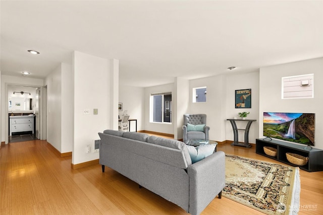 500 Aloha St Unit 202, Seattle, WA 98109 - living room featuring wood finished floors and recessed lighting