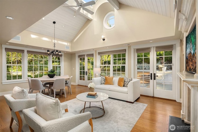 1135 Evergreen Point Rd, Medina, WA 98039 - sunroom featuring french doors and healthy amount of natural light