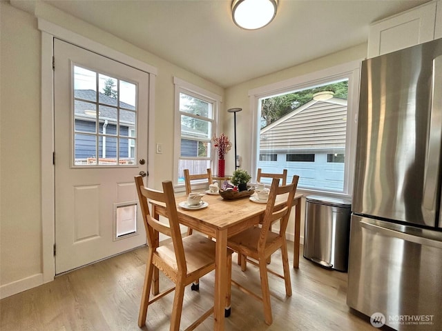 7353 29th Ave SW, Seattle, WA 98126 - dining room featuring light wood-type flooring and baseboards