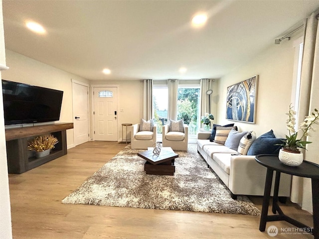 7353 29th Ave SW, Seattle, WA 98126 - living area featuring recessed lighting and wood finished floors