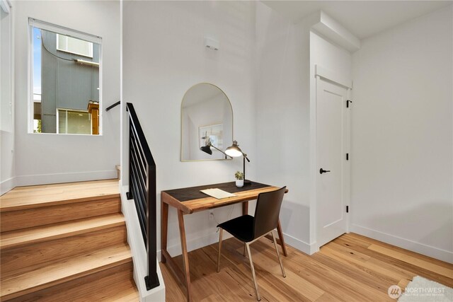 2439 NW 61st St Unit A, Seattle, WA 98107 - home office with light wood-style floors and plenty of natural light