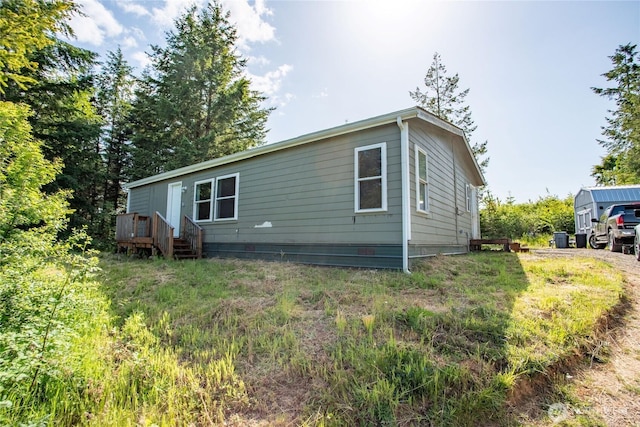 19412 Vantage Ln, Onalaska, WA 98570 - view of side of property with a wooden deck