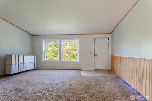 19412 Vantage Ln, Onalaska, WA 98570 - carpeted spare room with a wainscoted wall and wooden walls