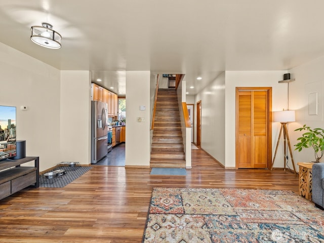 139 Maple St, Camano Island, WA 98282 - entryway with light wood-style floors, stairs, and recessed lighting