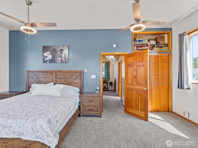 139 Maple St, Camano Island, WA 98282 - carpeted bedroom featuring a ceiling fan and baseboards