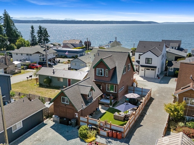 139 Maple St, Camano Island, WA 98282 - aerial perspective of suburban area with a water and mountain view
