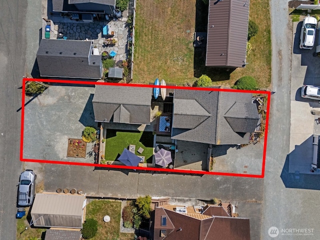 139 Maple St, Camano Island, WA 98282 - aerial perspective of suburban area featuring property boundaries highlighted