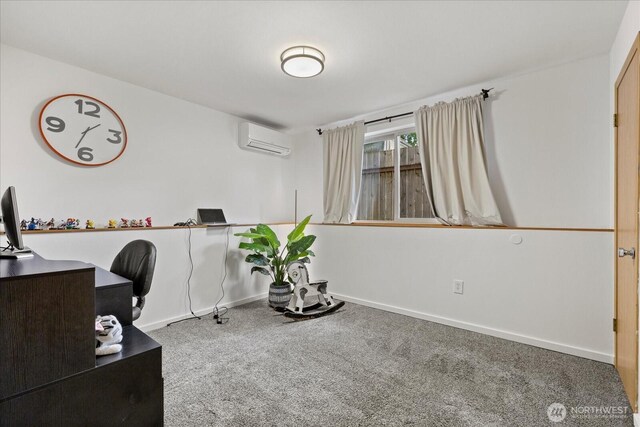 35632 158th St SE, Sultan, WA 98294 - carpeted home office with a wall mounted air conditioner and baseboards