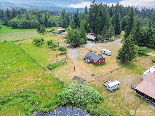 19127 Patterson Rd E, Orting, WA 98360 - overview of rural landscape featuring a forest and a pastoral area