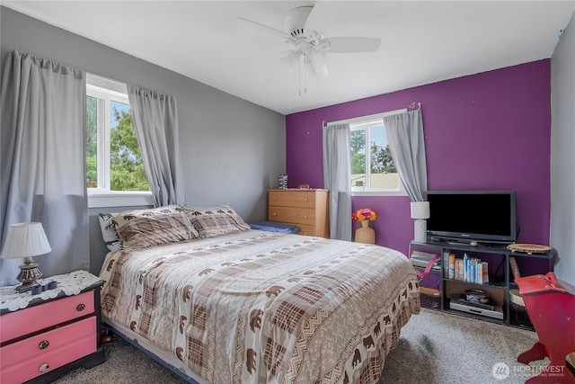 19127 Patterson Rd E, Orting, WA 98360 - carpeted bedroom featuring a ceiling fan