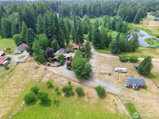 19127 Patterson Rd E, Orting, WA 98360 - aerial view of a large body of water and a heavily wooded area