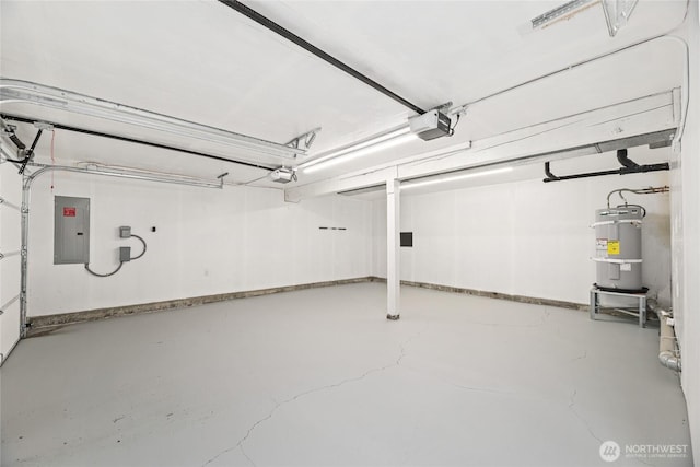 13045 28th Ave NE, Seattle, WA 98125 - garage with electric panel, a garage door opener, and secured water heater