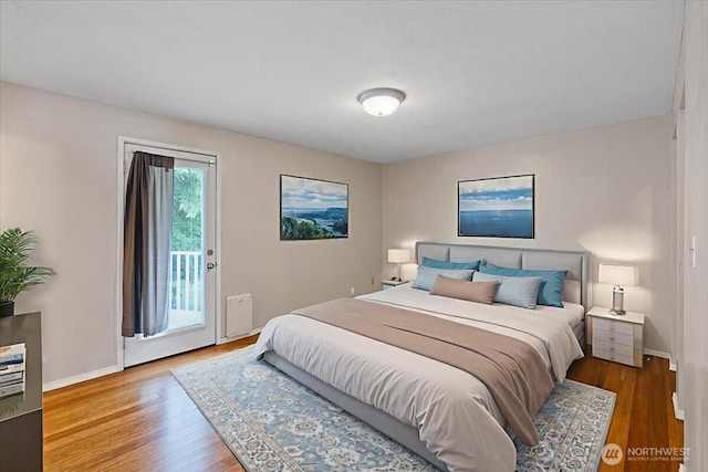 4128 S Lee St, Spokane, WA 99203 - bedroom with access to exterior and wood finished floors