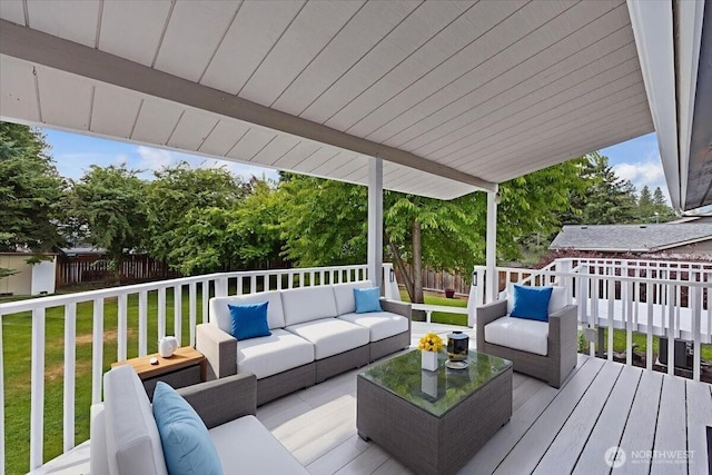 4128 S Lee St, Spokane, WA 99203 - wooden deck featuring an outdoor hangout area