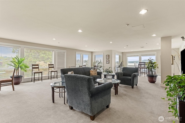 400 Washington Ave Unit 115, Bremerton, WA 98337 - living area featuring light carpet and recessed lighting