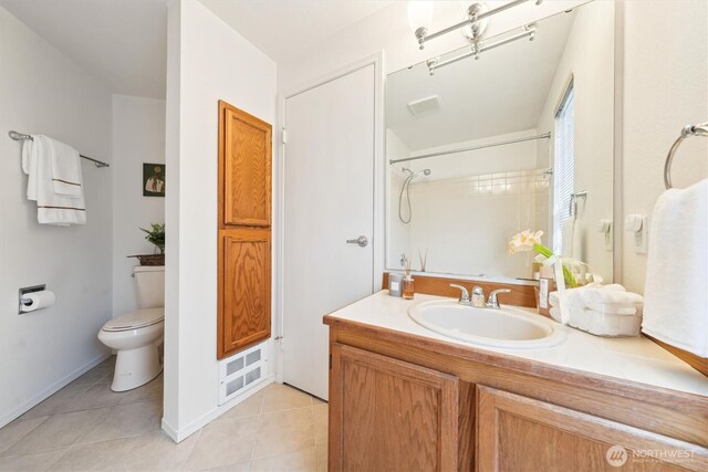 5813 S 238th Ct Unit F2, Kent, WA 98032 - full bath with vanity, tile patterned flooring, and a shower