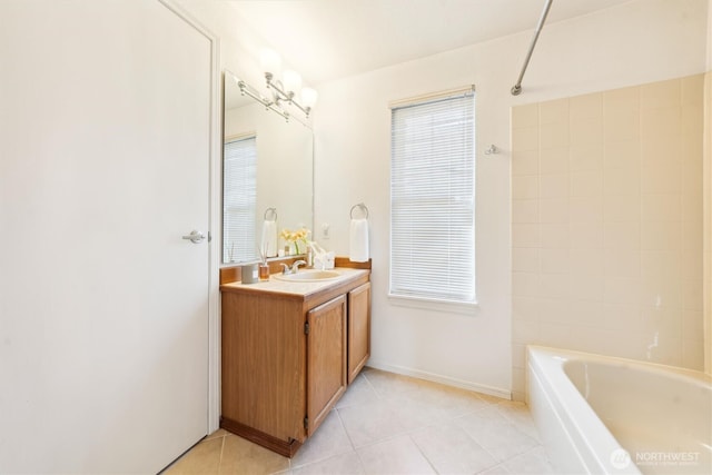 5813 S 238th Ct Unit F2, Kent, WA 98032 - bathroom with vanity and tile patterned flooring