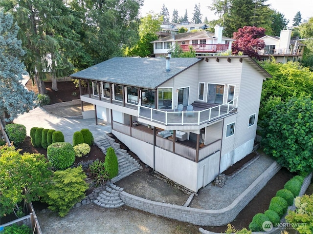 29417 1st Ave S, Federal Way, WA 98003 - rear view of property featuring a balcony and a shingled roof