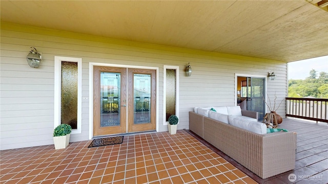 29417 1st Ave S, Federal Way, WA 98003 - doorway to property with a wooden deck, french doors, and an outdoor hangout area