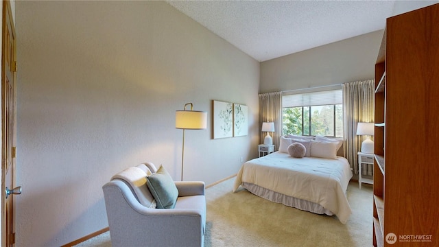 29417 1st Ave S, Federal Way, WA 98003 - carpeted bedroom with vaulted ceiling and a textured ceiling