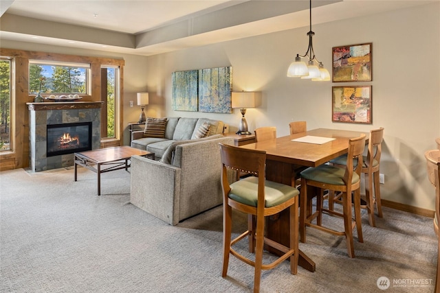 3770 Suncadia Trl Unit 309, Cle Elum, WA 98922 - living room with carpet and a tile fireplace
