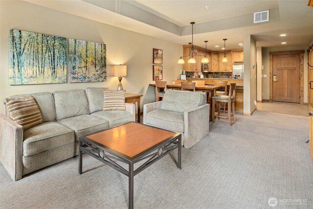 3770 Suncadia Trl Unit 309, Cle Elum, WA 98922 - living room with recessed lighting and light carpet