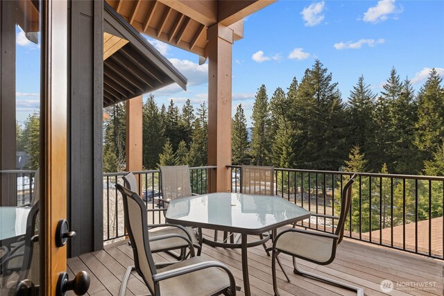 3770 Suncadia Trl Unit 309, Cle Elum, WA 98922 - wooden terrace featuring outdoor dining area