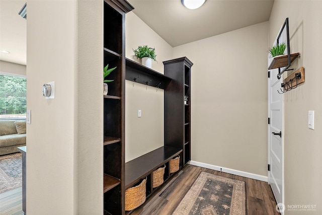 19537 207th Street Ct E, Orting, WA 98360 - mudroom featuring wood finished floors and baseboards