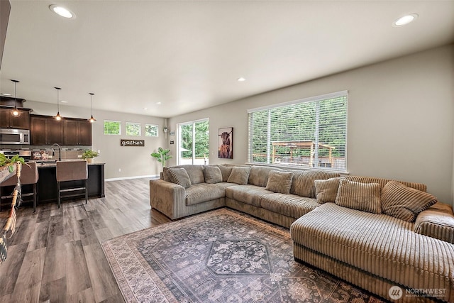 19537 207th Street Ct E, Orting, WA 98360 - living area with recessed lighting and light wood-type flooring