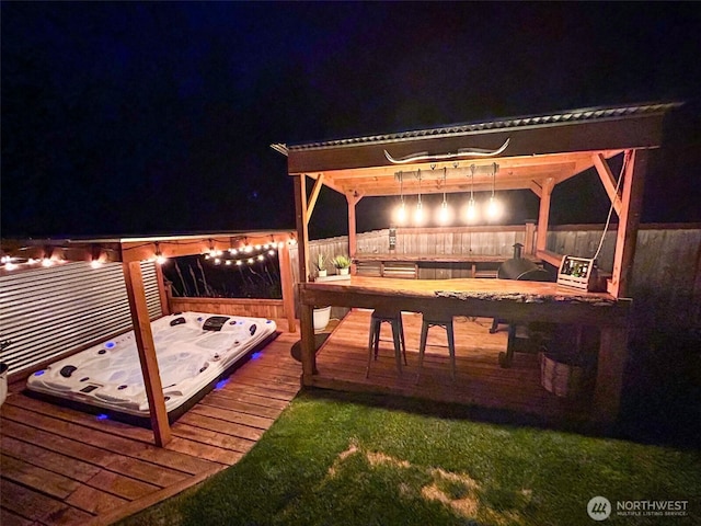 19537 207th Street Ct E, Orting, WA 98360 - view of deck at night