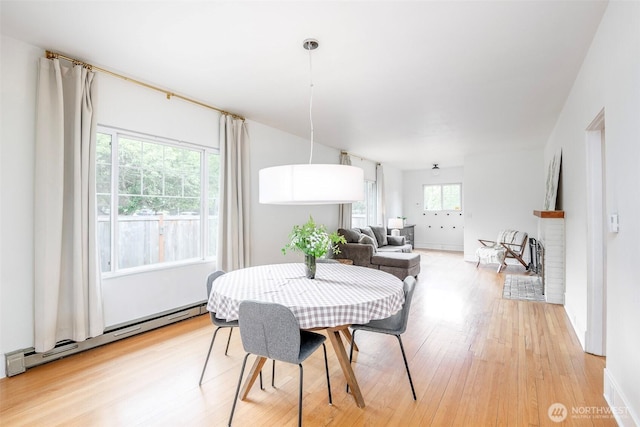 406 N Cushman Ave, Tacoma, WA 98403 - dining room featuring a baseboard radiator and light wood-style flooring