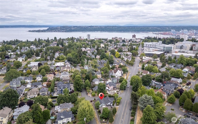 406 N Cushman Ave, Tacoma, WA 98403 - aerial overview of property's location featuring a nearby body of water and nearby suburban area