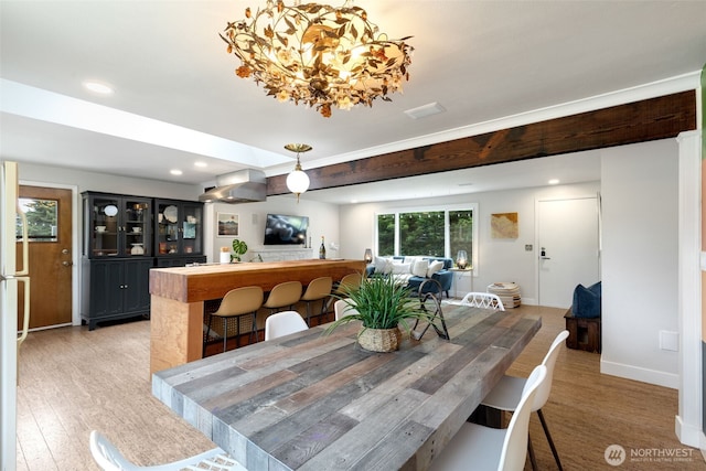 11803 14th Ave S, Seattle, WA 98168 - dining area featuring light wood-style floors, a chandelier, and recessed lighting