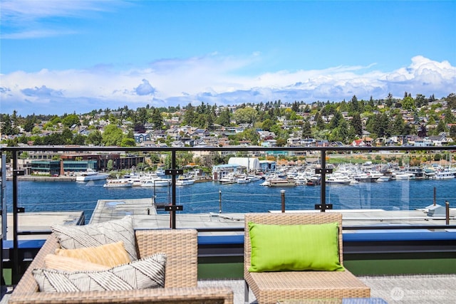 2817 Franklin Ave E Unit B, Seattle, WA 98102 - balcony with a water view, a boat dock, and view of marina