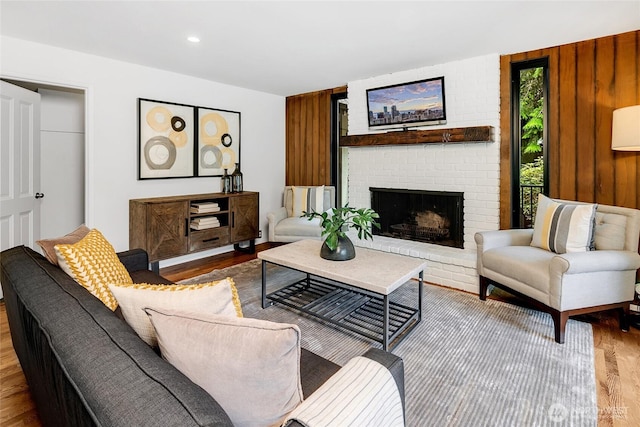 9101 SE 57th St, Mercer Island, WA 98040 - living area featuring wood finished floors and a fireplace