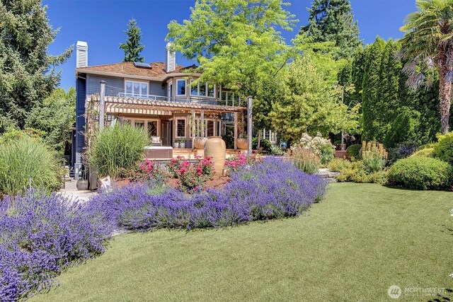 20821 NE 141st St, Woodinville, WA 98077 - back of house featuring a yard and a chimney