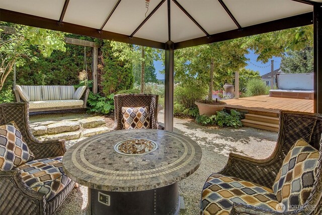 20821 NE 141st St, Woodinville, WA 98077 - view of patio / terrace with a deck and a gazebo