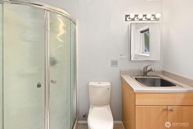 4983 120th Ave SE, Bellevue, WA 98006 - bathroom with vanity and a stall shower