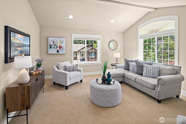 2507 101st Ln NE, Bellevue, WA 98004 - living area featuring light carpet, healthy amount of natural light, and recessed lighting