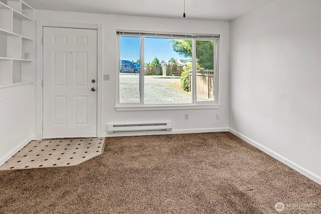 1211 108th St SW, Everett, WA 98204 - unfurnished dining area featuring a baseboard heating unit and carpet flooring