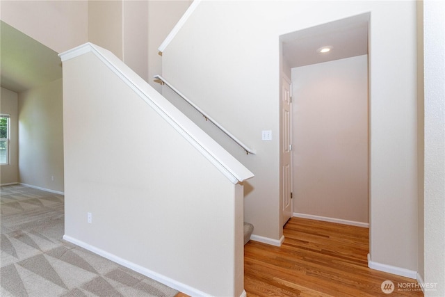 23302 53rd Ave S Unit 4-1, Kent, WA 98032 - staircase featuring baseboards and wood finished floors