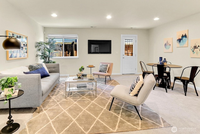 4241 S Eddy St, Seattle, WA 98118 - living area with recessed lighting and carpet flooring